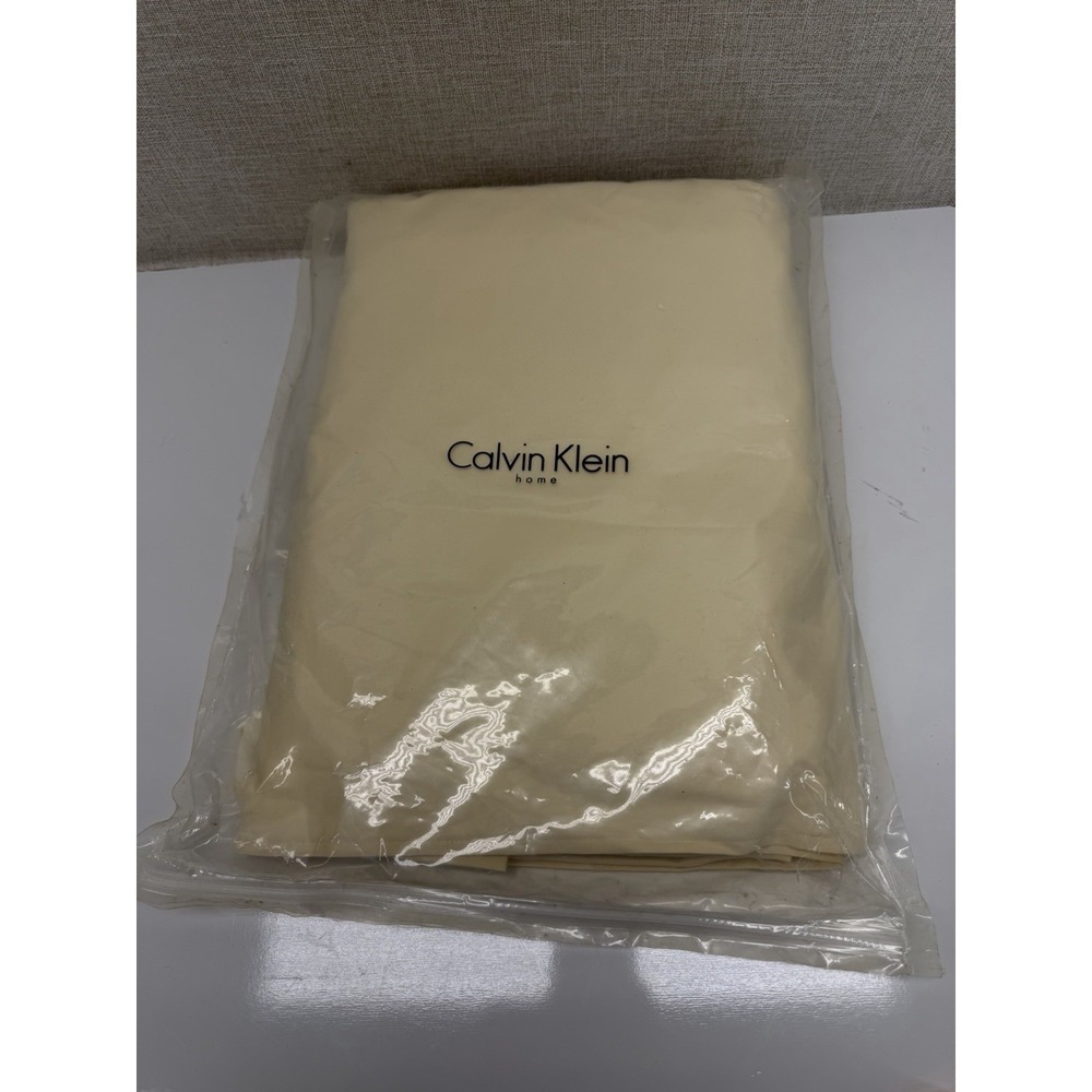 Calvin Klein Home King Bed Skirt Beige 100% Cotton New Italy